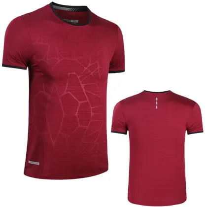 Breathable Print Shirts Running Sport Fashion Training Gym Lightweight Tops Fashion Men Workout Quick Dry Short Sleeve