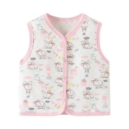Baby Vest Autumn and Winter Quilted Baby Vest Pure Cotton Warm Newborn Clothes for Boys and Girls