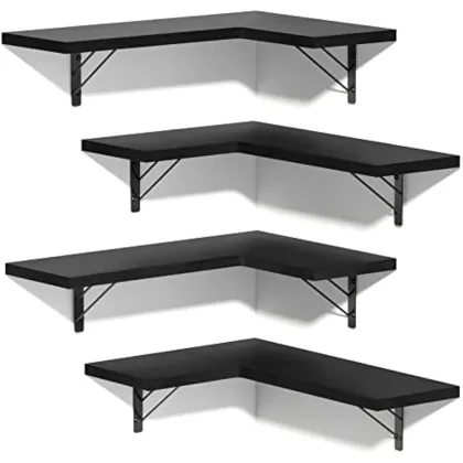 Corner Shelves Bundle（Contains 2 Items） Rustic Wood Floating Shelves Wall Shelves for Bedroom Room Bathroom Kitchen Office and