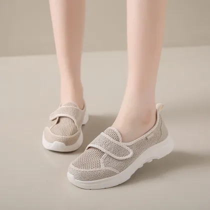 Women Walking Shoes Mesh Light Fitness Loafer Summer Spring Sports Outdoor Mother Girls Flats Breathable Sneakers Big Size 35-42