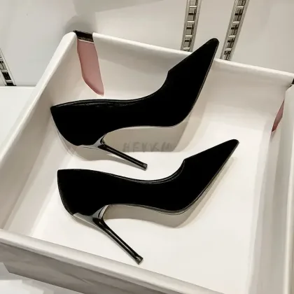 Women Pumps Sexy Suede Ponited Toes High Heels Fashion Office Stiletto Party Red Wedding Shoes Female Comfort Women Shoes
