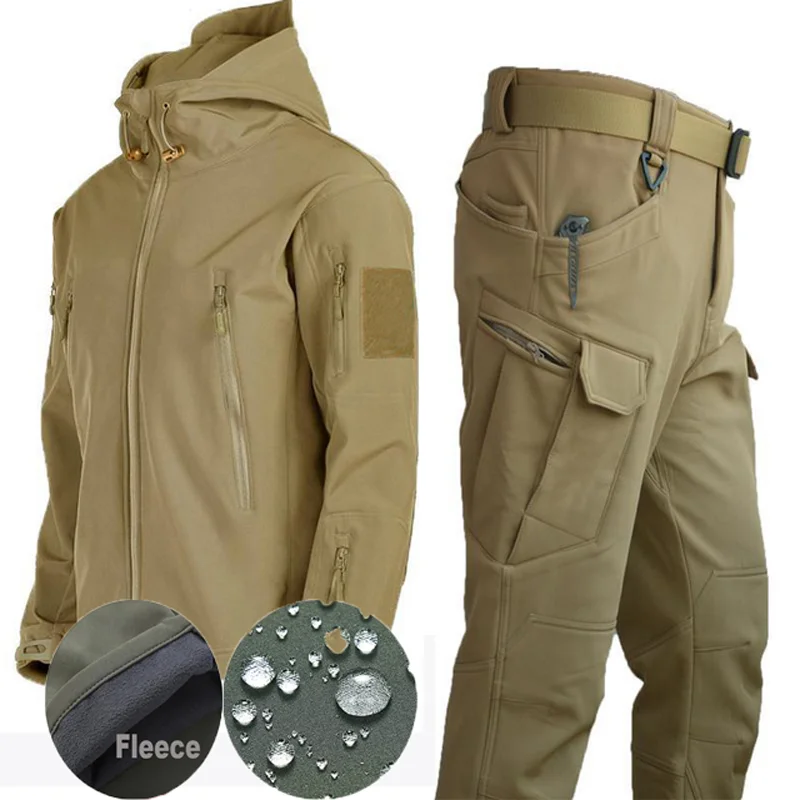 Fleece Softshell Tactical Jacket Men Winter Jacket Waterproof Mens Windbreaker Hiking Jacket Men Tactical Suit Tracksuit Autumn - Image 6