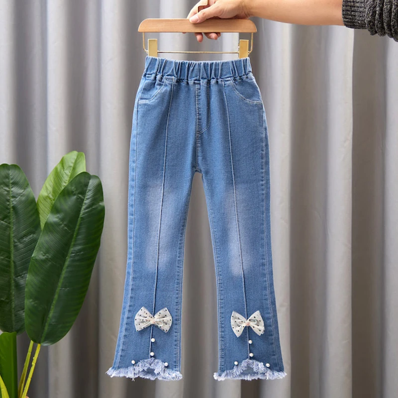 Spring Autumn Kids Baby Girls Cowboy Pants Baby Girls Jeans Casual Girls Jeans Children Clothing Kids Bell-bottoms Jeans - Image 6