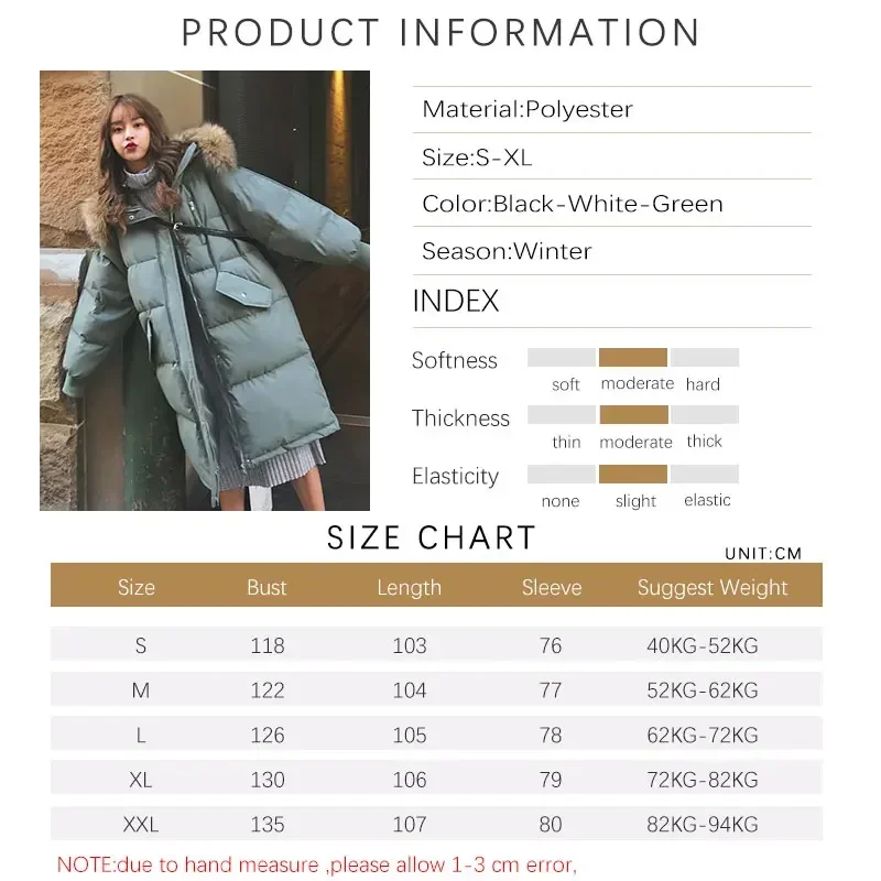 TFETTERS with Fur Collar Hooded Long Coat Women 2024 New Korean Casual Loose Down Cotton Padded Parkas Women Winter Clothing - Image 5