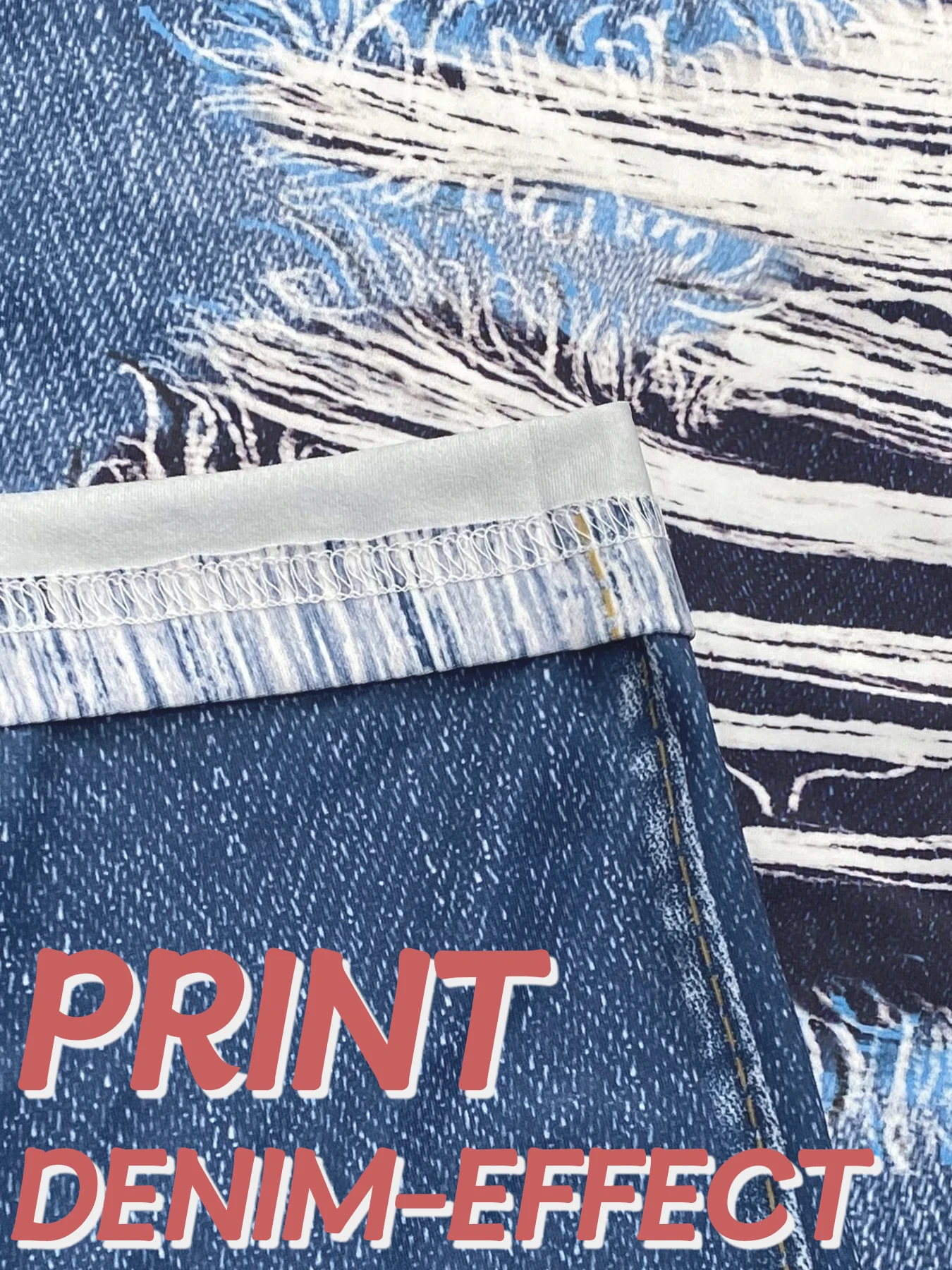 Plus Size Women Skinny Leggings Imitation Printed Ripped Pattern Elastic Sweatpants plaid Casual fashion Knitted Trousers - Image 6