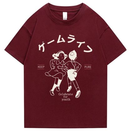 Japanese Kanji Hip Hop T-Shirt for Men – Harajuku Streetwear Cotton Tee
